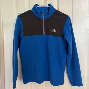 Boys North Face Black and Blue Half-Zip Fleece